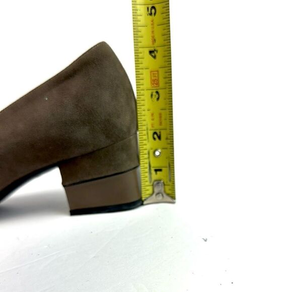 Bruno Magli Italy Suede Leather Taupe Shoes Pumps Heels Square Toe size US 7 - Picture 13 of 14